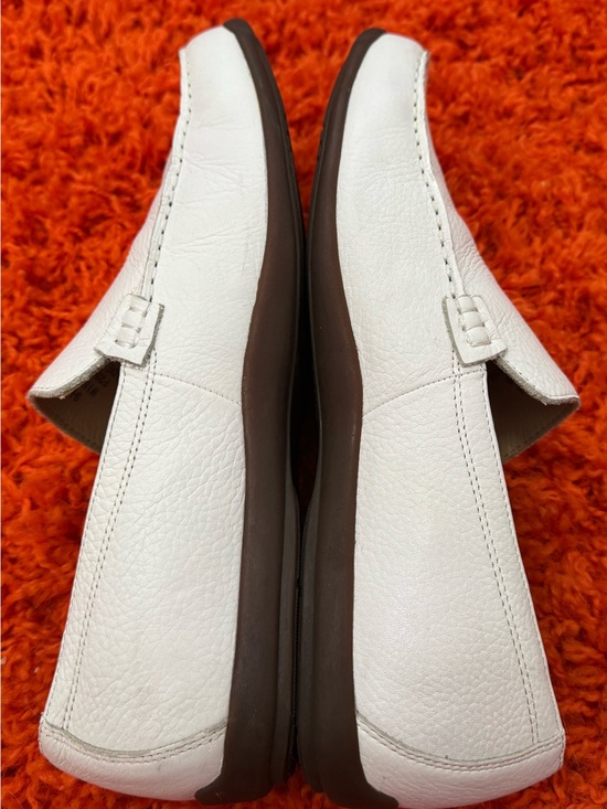 CALVIN KLEIN WHITE LEATHER WINSTON LOAFERS SUMMER SHOES WEDDING SZ 9.5